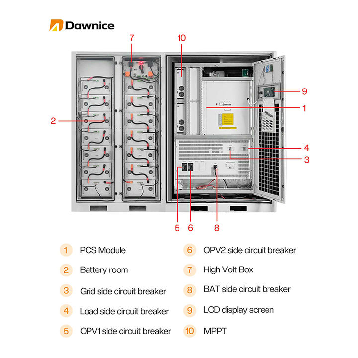 Dawnice With IEC UL CE 100 kwh All in One Mini Cabinet Lithium Battery OEM Low Voltage Energy Storage Battery Pack Custom Manufacturing