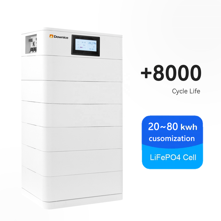 Dawnice high voltage stackable LiFePO4 solar battery lithium ion battery home use hybrid energy storage battery Mass Market Wholesale Customization