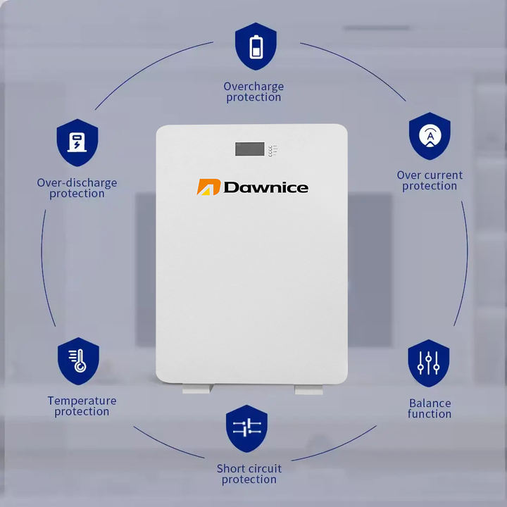 Dawnice solar 10kwh power wall mounting battery 48V 200ah 6000cycle times wall mount Lithium ion battery for solar