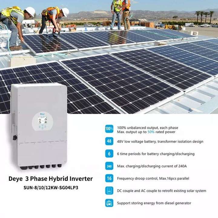 Deye Inversor Sun-12k-sg04lp3-eu wechselrichter 5kw 6kw 8kw 10kw 12kw 16kw 3 phasen eu Hybrid Solar Inverter Contract-Based Manufacturing