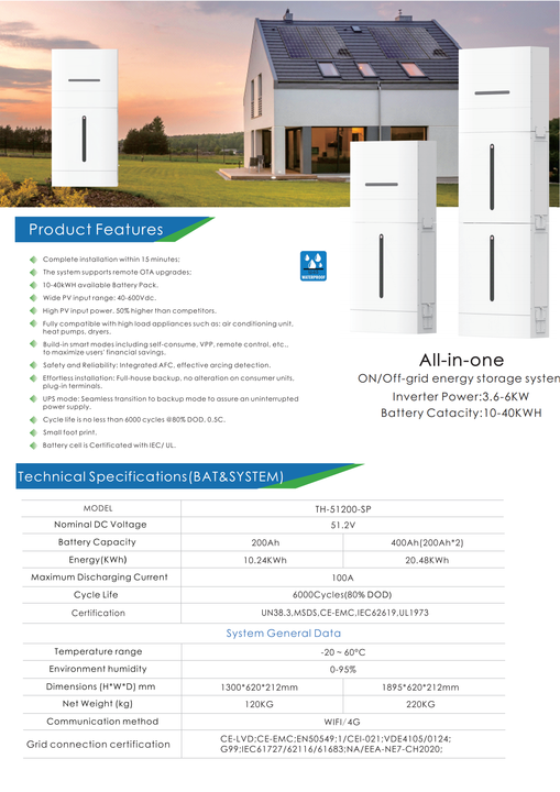 ESS Energy Storage Stackable All in one solar battery with On Off Grid Hybrid inverter 5KW 10KW 20KW Solar Energy System Supplier Wholesale Production