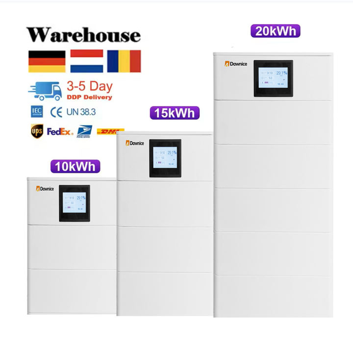EU Stock LIFEPO4 Batteries Pack Stackable Lithium Iron 300ah 400ah Stacked 10kwh 15KW 20kwh 30KWH Solar Energy Storage Battery Production Wholesale Operations