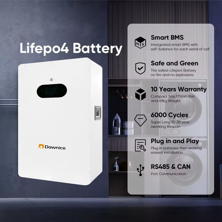 EU Stock LiFePo4 Battery 10kwh 15kwh 15KW 48V 51.2v 100Ah 200Ah 314ah Home Power Wall Mounted Lithium Ion Battery Direct from Factory