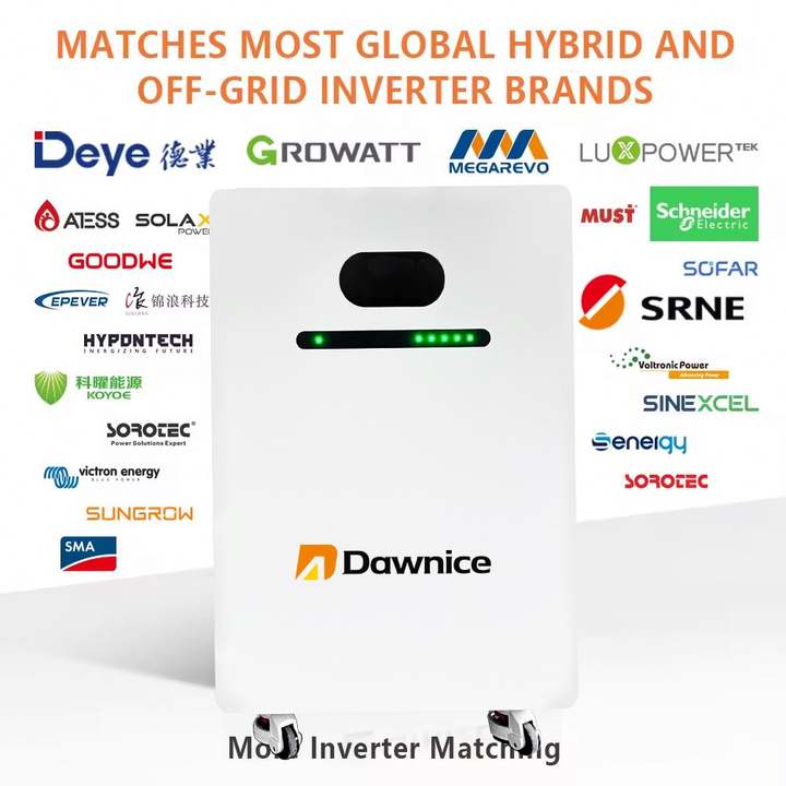 EU Stock LiFePo4 Dawnice Battery 5kw 10kw 15kw 16KW 20kw 48V 51.2v 100Ah 200Ah 314ah Home Power Wall-Mounted Lithium Ion Battery Large-Scale Manufacturing