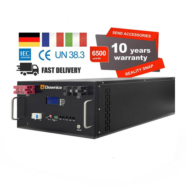 Grade A Brand New 48v 51.2v 100ah LiFepo4 Akku 48v Server Rack Mount LiFepo4 Battery Pack with Smart Bms