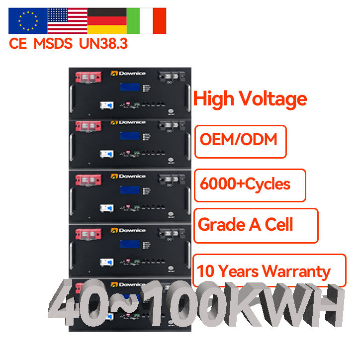 High Voltage Li Ion Solar Battery Pack 40kw 50kva 60kva 100ah Phosphate Batteries Server Rack Lithium Battery Industrial Exporter