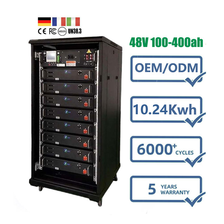 High Voltage Rack Mounted Lithium Battery Energy Storage 48v 96v 144v 192v 100ah 200ah Lifepo4 Solar Battery ESS System Discount Wholesale Direct