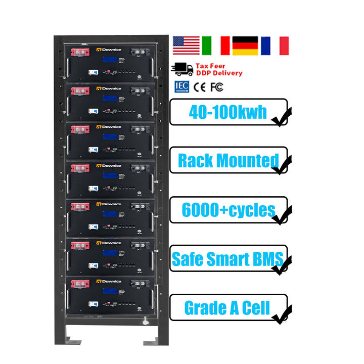 High Voltage rack-mounted lifepo4 100ah 280ah 50kwh 100 kwh Lithium Ion Phosphate Storage  Battery  with Smart BMS Customized Manufacturing