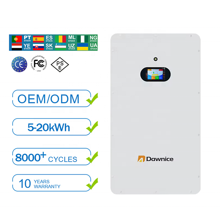 Home Energy Storage Power Supply Lithium Battery Wall Mounted 48V 100Ah 150Ah 10kw Power Wall Lithium Ion Battery Mass Wholesale Custom Solutions