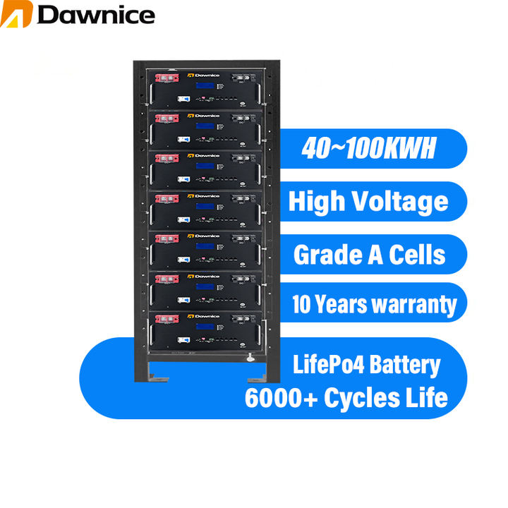 Hot Sale High Voltage Solar Rechargeable LFP Lithium ion Phosphate 40kwh 50kwh Inverter Rack Mount Battery Factory Wholesale Trade