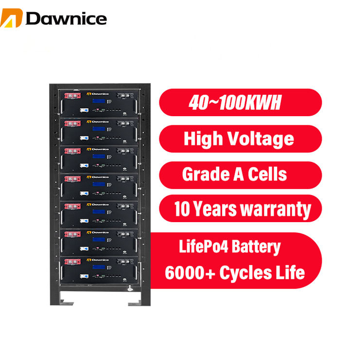 Lifepo4 Battery High Voltage 192V 256V 40KWH 50KWH 60KWH Solar Server Rack Energy Storage Battery Factory to Consumer