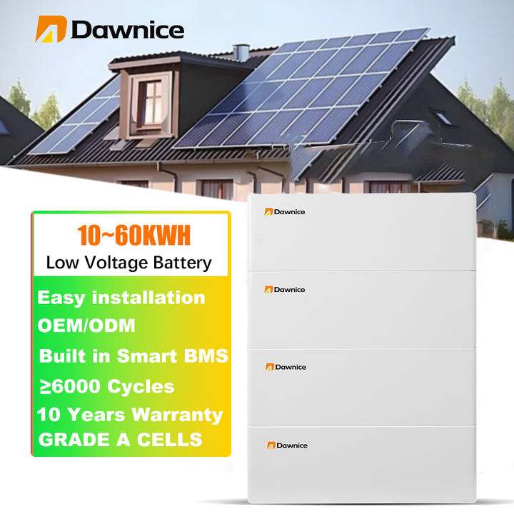 Lithium Ion Battery Stackable Rechargeable Low Voltage Li Ion Battery Solar Battery 51.2V 10kwh 20kwh 30kwh