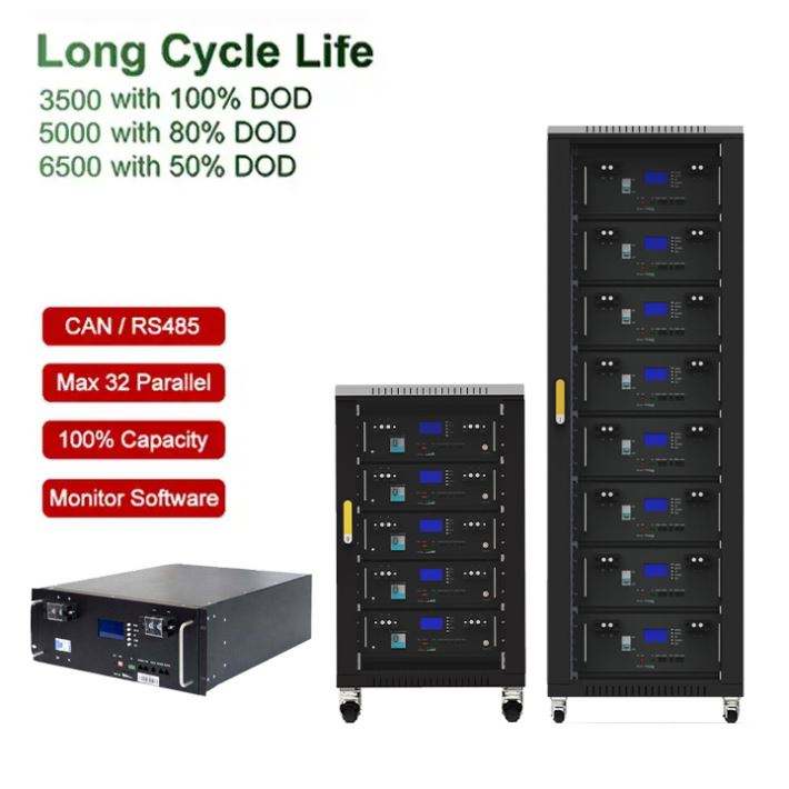 Max 32 Parallel 6000 Deep Cycles RS485 CAN Communication 300Ah 5 Kw 15kw 10kw Lithium ion Battery 48V 200Ah LiFePO4 Battery Efficient Manufacturing Outlet
