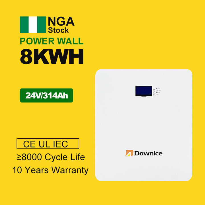 NGA Stock New 8kwh Lifepo4 Battery 24V 300ah Rechargeable Battery Solar System Lithium Power Wall Mounted Energy Storage Battery Industrial Exporter Wholesale