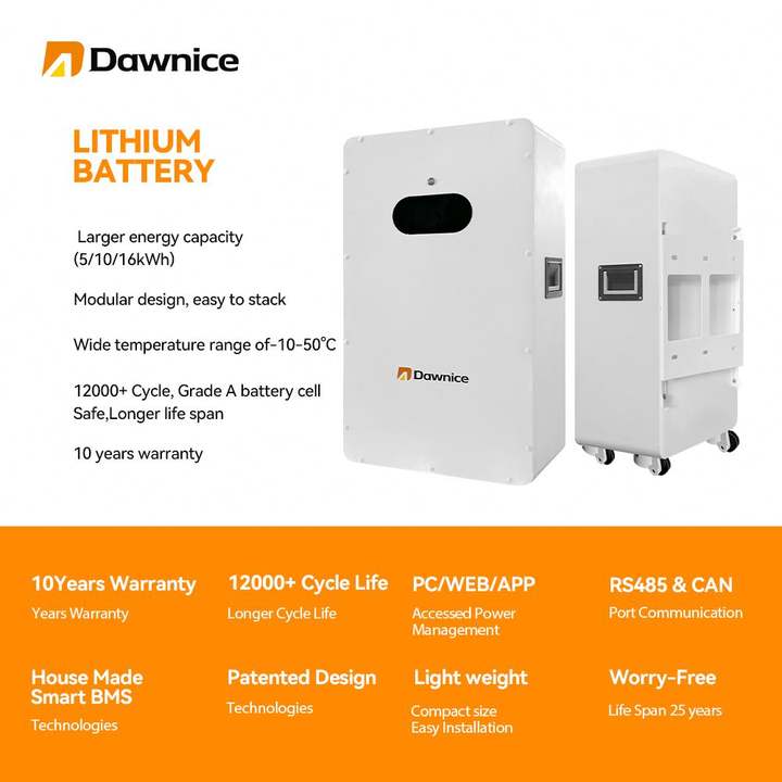 Power Wall-mount lithiun ion battery Lifepo4 48v 100Ah 5kwh 10kwh 15kwh RS485 CAN communication Solar energy storage battery Direct from Factory