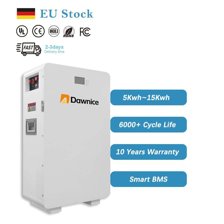Solar Battery 5KWH 10KWH 15KWH 48V 51.2V Wall Mounted Energy Storage Lithium Ion Battery for Home Export Manufacturing