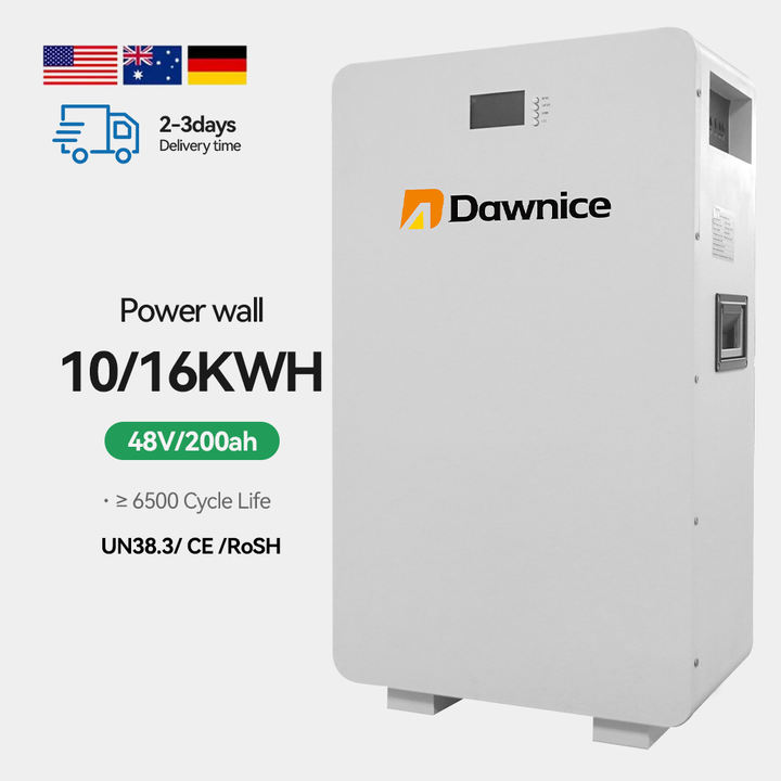 Solar Energy Storage Lithium-ion Wall Mounted Battery 15kWh 48V 200Ah For Home Power With BMS 10 Years Warranty