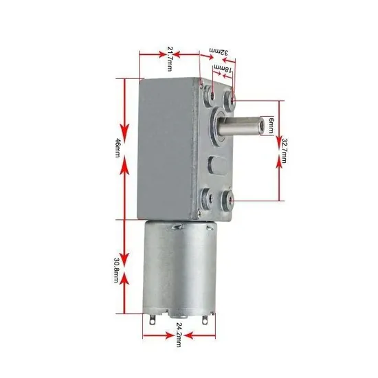 3246wg370 12 Volt DC Worm Gear Motor RS370 Brushed DC Electric Gear Motor with Screw Hole Shaft