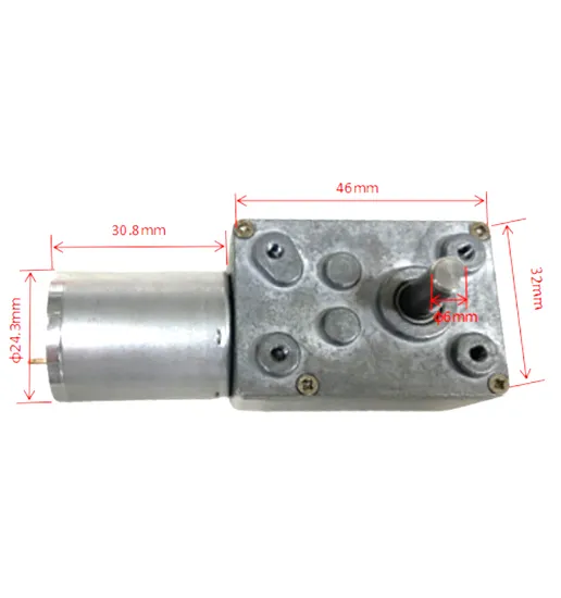 3246wg370 12 Volt DC Worm Gear Motor RS370 Brushed DC Electric Gear Motor with Screw Hole Shaft