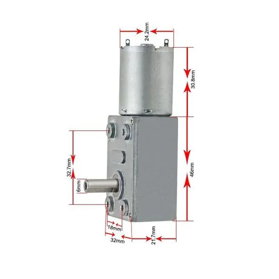 Micro Gearmotor 3246wg370 RS370 12V 24V Brushed DC Worm Electric Gear Motor for Automatic Feeder