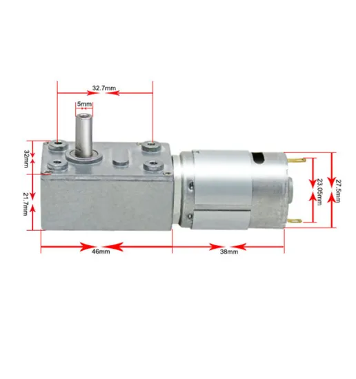 RS385 High Torque Brushed DC Motor 3246wg385 Low Rpm 12 Volt DC Worm Gear Motor with Encoder