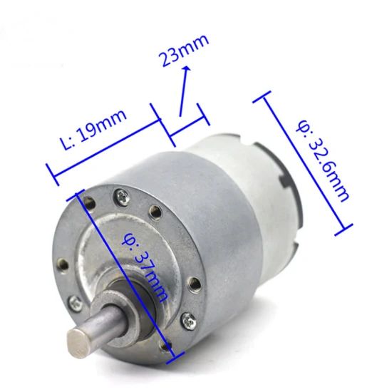 Small DC Gear Motor 37GB520 6V 12V 24V Electric DC Gearmotor with Bracket Tire for Robots