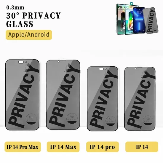 Anti Spy 0.33mm Tempered Glass Screen Protector for iPhone 15 14 Plus 11 12 13 Mini PRO Max Premium Privacy Screen Protector