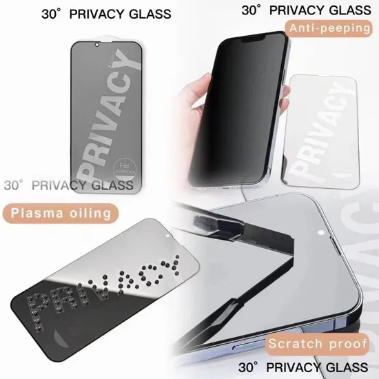 Anti Spy 0.33mm Tempered Glass Screen Protector for iPhone 15 14 Plus 11 12 13 Mini PRO Max Premium Privacy Screen Protector