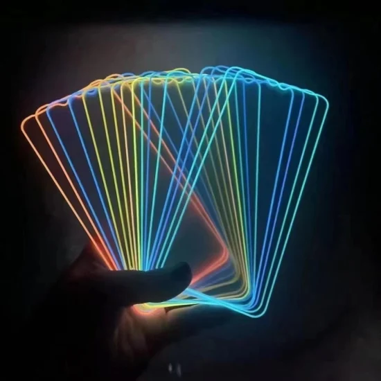 Multi Color Silicone Glow in Dark Fluorescent Color 9h Tempered Glass Luminous Screen Protectors for iPhone 11 12 13 14 15 PRO Max