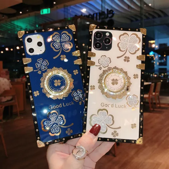 2022 Lucky Flowers Ring Phone Case for Xiaomi Redmi 9 9A 9c Redmi Note 10 S 9s 8 9 PRO Diamond Soft Case with Bracket