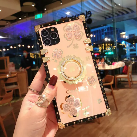 2022 Lucky Flowers Ring Phone Case for Xiaomi Redmi 9 9A 9c Redmi Note 10 S 9s 8 9 PRO Diamond Soft Case with Bracket