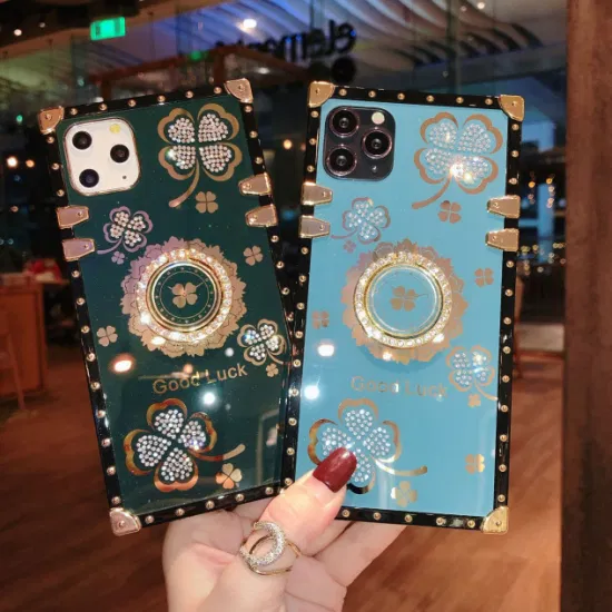 2022 Lucky Flowers Ring Phone Case for Xiaomi Redmi 9 9A 9c Redmi Note 10 S 9s 8 9 PRO Diamond Soft Case with Bracket