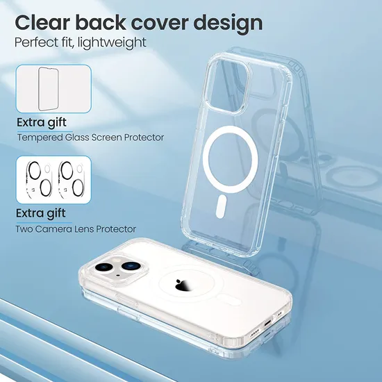 3 in 1 Gift Box Tempered Glass+Camera Lens Protectors+Magnetic Mobile Phone Case for iPhone 15 PRO Max 13 14 Screen Protector