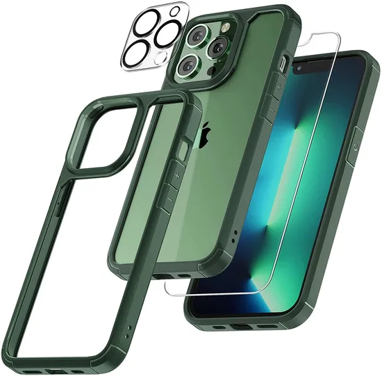 5 in 1 for iPhone 15 Series Phone Case with Tempered Glass+Camera Lens Protector in One Package All 5