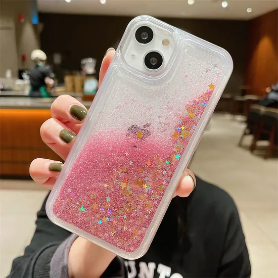 Colorful Liquid Quicksand Phone Case for 15 PRO Samsung S23 Ultra A72 A73 A53 Glitter Liquid Case