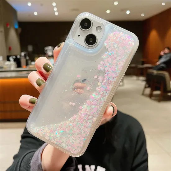 Colorful Liquid Quicksand Phone Case for 15 PRO Samsung S23 Ultra A72 A73 A53 Glitter Liquid Case