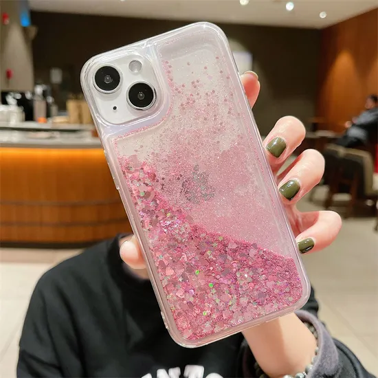 Colorful Liquid Quicksand Phone Case for 15 PRO Samsung S23 Ultra A72 A73 A53 Glitter Liquid Case