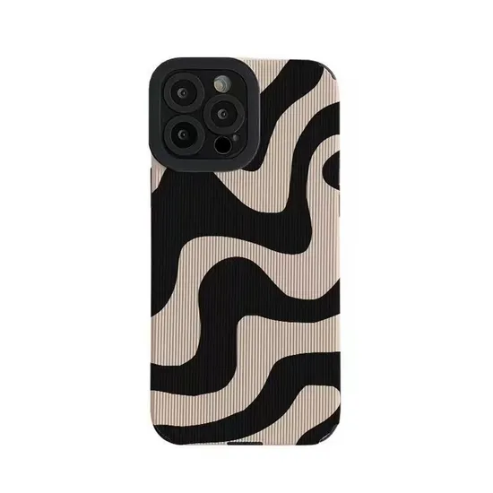 Compatible iPhone 15 Mobile Phone Case Cute Zebra Wave Pattern Designed for Fema