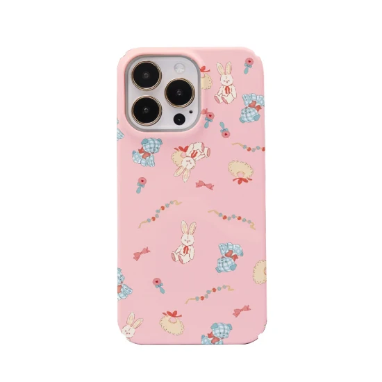 Cute Rabbit OEM Customized 3D Blank Sublimation Phone Case for iPhone 15 14 13 12 11 PRO Max Xr Xs Max Logo Printing Glossy Full Cover Case