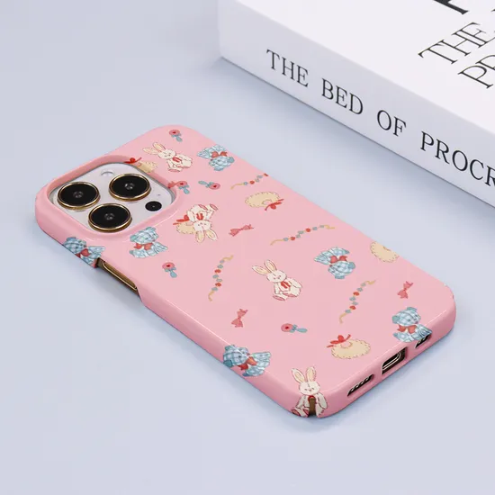 Cute Rabbit OEM Customized 3D Blank Sublimation Phone Case for iPhone 15 14 13 12 11 PRO Max Xr Xs Max Logo Printing Glossy Full Cover Case