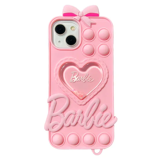 Cute Style Bowknot Heart Shape Silicone Phone Case Pressure-Relief Function Mobile Phone Cover for iPhone 15 14 13 PRO Max