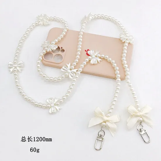 DIY Mobile Phone Charm Strap Chain Wholesale Handmade Colors Fruit Pearl Polymer Beaded Phone Lanyard Wrist Crossbody Woman Girls