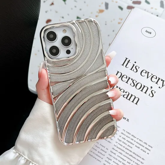 Electroplating Gradient Color Phone Cover Glitter Powder Water Ripple Mobile Phone Case for iPhone 14 13 PRO Max