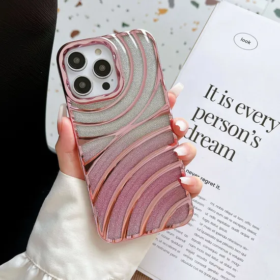 Electroplating Gradient Color Phone Cover Glitter Powder Water Ripple Mobile Phone Case for iPhone 14 13 PRO Max