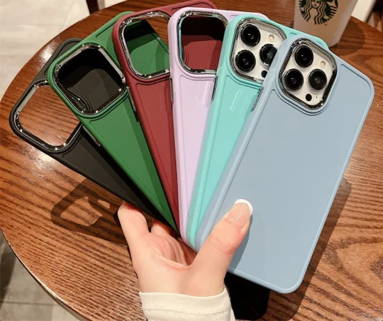 Factory Price Macaron Color Mobile Phone Case Soft Shell Electroplated Camera Frame for iPhone 11 12 13 14 PRO Max