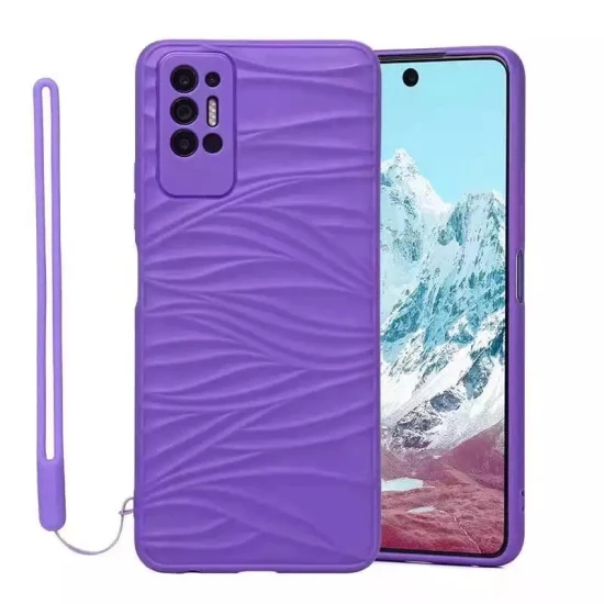 Factory Price Trendy TPU Ripple Phone Case with Hand Strap