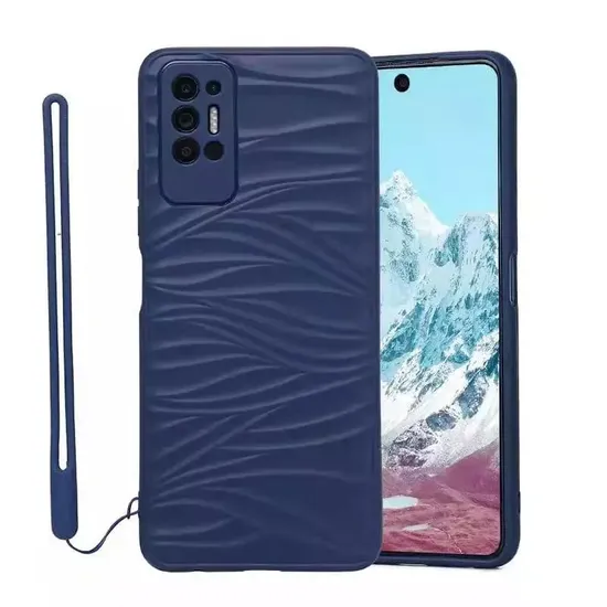 Factory Price Trendy TPU Ripple Phone Case with Hand Strap