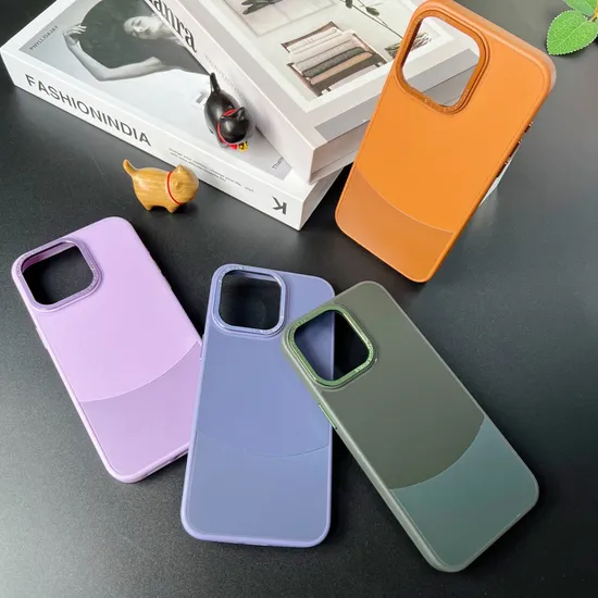 Fashion 3 in 1 Double Dual Colors Phone Case for iPhone 15 PRO Max 14 13 12 11 PRO Stitching in Half Color