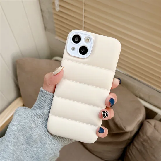 Fashion Hot Puffer Mobile Phone Case for iPhone 15 Down Jacket Puffer Case