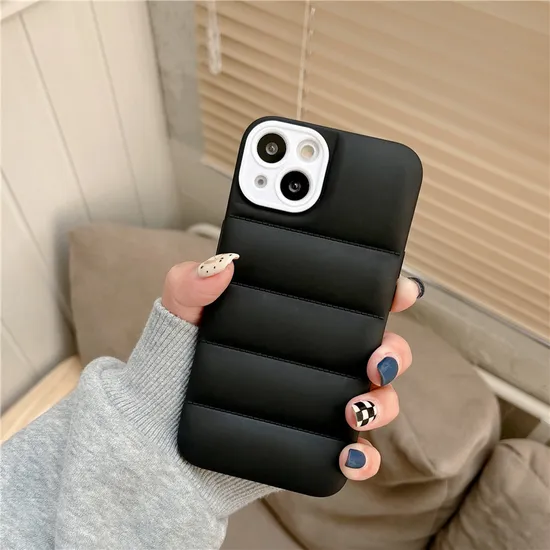 Fashion Hot Puffer Mobile Phone Case for iPhone 15 Down Jacket Puffer Case